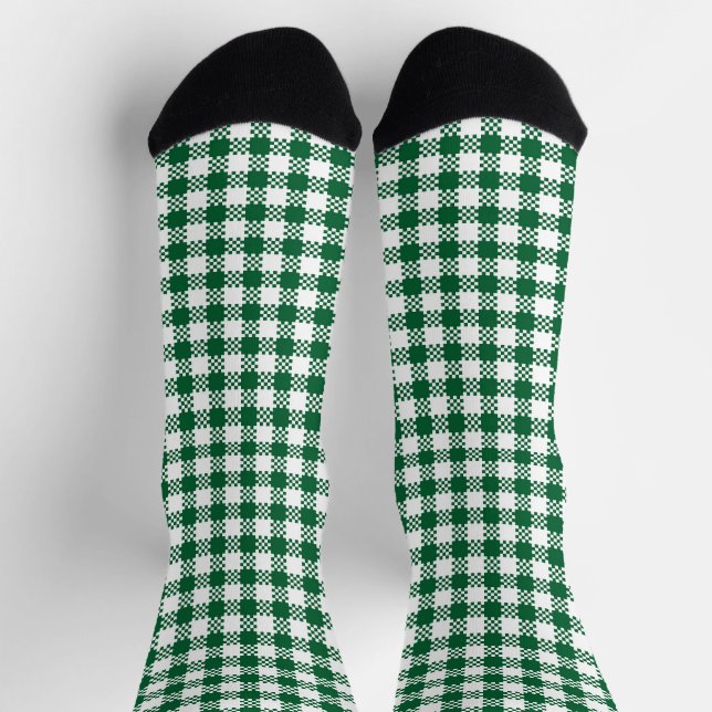 Bauernhof kariertes, grünes, rustikales Büffelmust Socken (Oben)