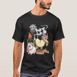 Bauernhof Kinder Farm Tier Squad Schwein Ziege Kuh T-Shirt