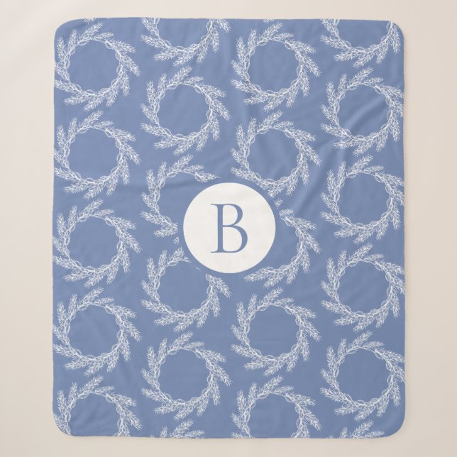 Bauernhof Land Weiße Weizenwüsten | Monogramm Sherpadecke (Vorderseite)