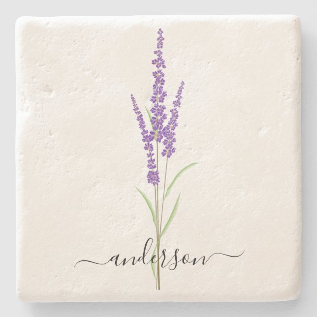 Bauernhof Lavender Rustikale Steinplatte Untersetz Steinuntersetzer (Vorderseite)