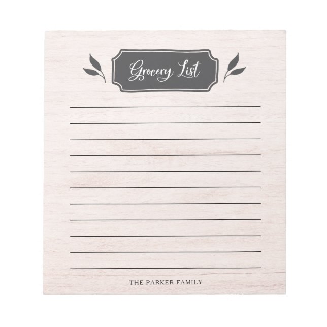 Bauernhof | Lebensmittelliste Notizblock (Vorderseite)