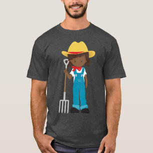 Bauernhof Mädchen, Afroamerikanisches Mädchen, Bau T-Shirt