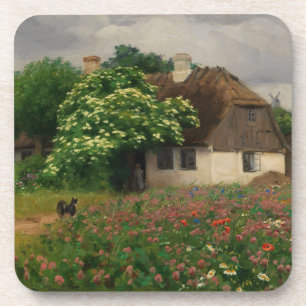 Bauernhof mit Wiese-Blume Getränkeuntersetzer