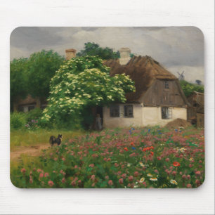 Bauernhof mit Wiese-Blume Mousepad