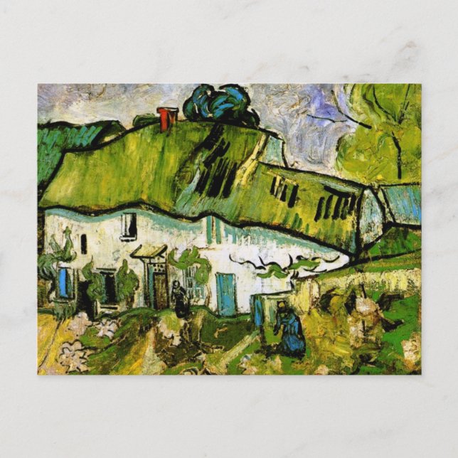 Bauernhof mit zwei Figuren, Vincent van Gogh Postkarte (Vorderseite)