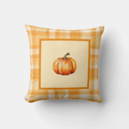 Bauernhof Orange Pumpkin Kariert Herbst Wohngestal Kissen