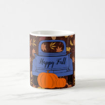 Bauernhof Pick-up LKW Pumpkins Blätter Fall Blue
