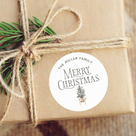 Bauernhof Pine Christmas Trees Geschenke Runder Aufkleber