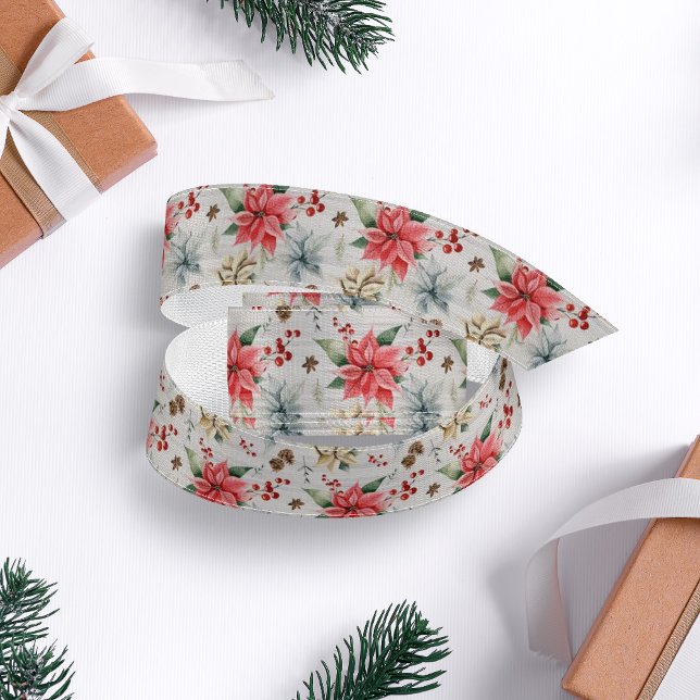 Bauernhof Poinsettia Holz Rustikale Weihnachten Ripsband (Von Creator hochgeladen)