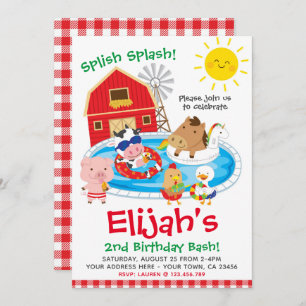 Bauernhof, Pool-Party Einladung