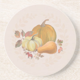 Bauernhof Pumpkins Stone Untersetzer (in Creme)