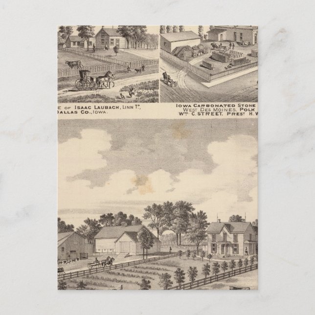 Bauernhof, Residenzen und Rohrleitungen Postkarte (Vorderseite)