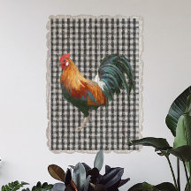 Bauernhof Rooster Schwarz-weiß Buffalo Karo Karier