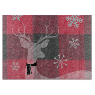Bauernhof Rot & Gray Buffalo Karierter Schneeflock Schneidebrett