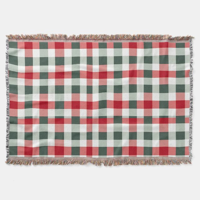 Bauernhof Rot, Weiß, Grün Gingham Karo Blanket Decke (Vorderseite)