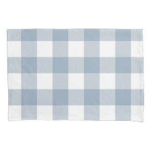 Bauernhof Rustic Blue Gray Buffalo Karierter Platz Kissenbezug