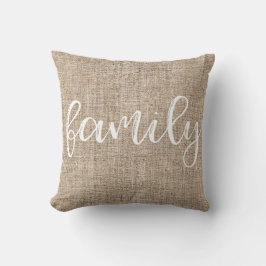 Bauernhof Rustic Brown Sacking Burlap FAMILY Kissen