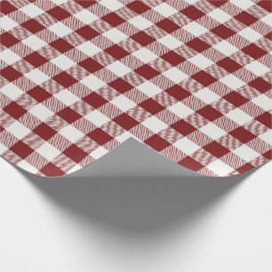 Bauernhof Rustic Burgund Buffalo Karo Geschenkpapier