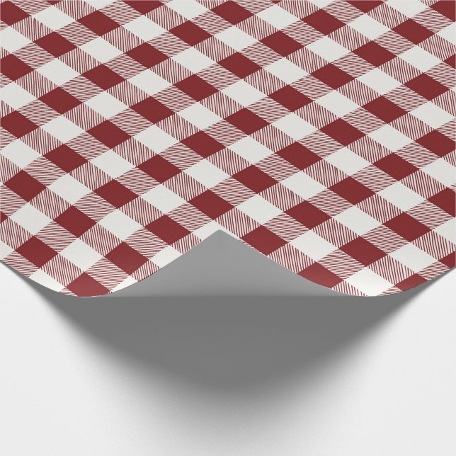 Bauernhof Rustic Burgund Buffalo Karo Geschenkpapier (Ecke)