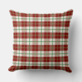 Bauernhof Rustic Green Red Christmas Karo Kariert Kissen