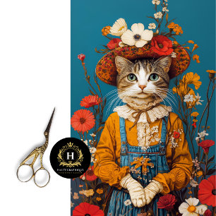 Bauernhof Rustikale Katze Dekoupage Seidenpapier