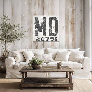 Bauernhof Rustikaler Staat Zip Code Maryland Leinwanddruck