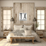 Bauernhof Rustikaler Staat Zip Code Texas Leinwanddruck<br><div class="desc">Dieses rustikale Schild ist eine einfache Möglichkeit,  Ihre Liebe für Zuhause anzuzeigen. Die Postleitzahl kann mit jeder beliebigen Postleitzahl im Staat personalisiert werden. Macht ein großartiges Geschenk. Erstellt von der einfachen Farmhouse Press.</div>