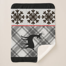 Bauernhof Schwarz-weiß Buffalo Karierte Hirschschs Sherpadecke