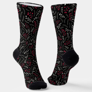 Bauernhof Schwarz-Weiß rustikale Laubbaumstruktur Socken