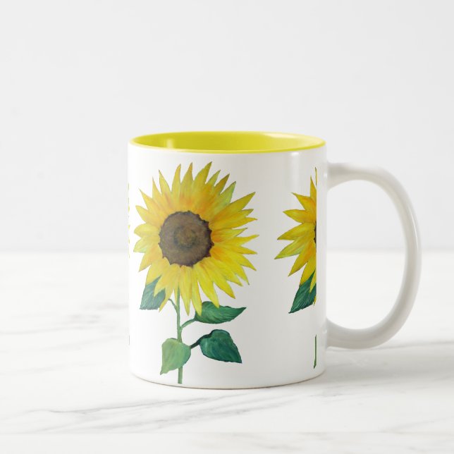 Bauernhof Sonnenblume Zweifarbige Tasse (Rechts)