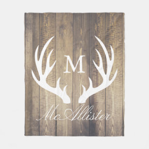Bauernhof Stall Holz Buck Antler Familienname Fleecedecke