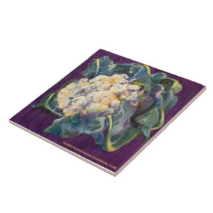 Bauernhof-Stand-frischer Blumenkohl Trivet Fliese