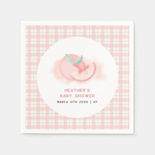 Bauernhof Sweet Pink Gingham Peach Baby Dusche Serviette