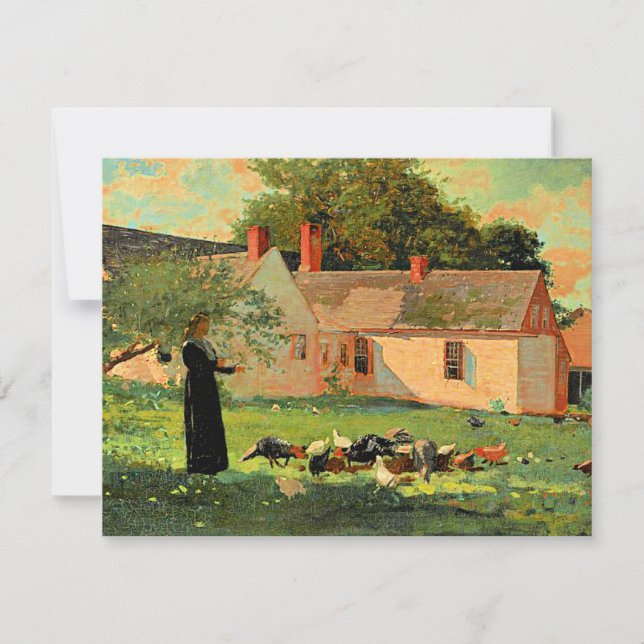 Bauernhof Szene, berühmtes Kunstwerk von Winslow H Karte (Vorderseite)