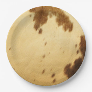 Bauernhof Texas Longhorn Cowhide Animal Print Pappteller