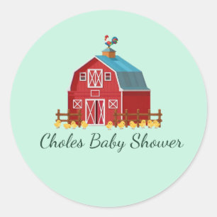 Bauernhof-Tier-Baby-Shower-Aufkleber Runder Aufkleber