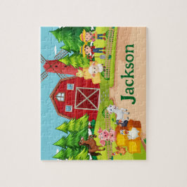 Bauernhof-Tier-Kind-Namen-Puzzle