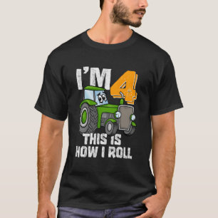 Bauernhof Traktor 4. Geburtstag Party Vier 4 Jahre T-Shirt