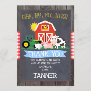 Bauernhof und Traktor Geburtstag Danke Karte