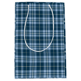 Bauernhof Vintag Blue Gingham Kariert Weihnachten Mittlere Geschenktüte