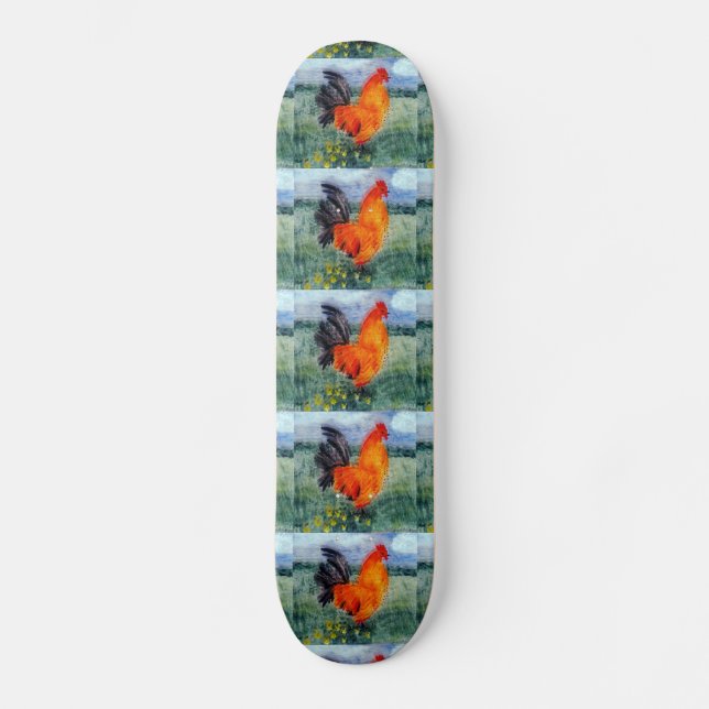 Bauernhof-Vogel-Hahn-Hühner Skateboard (Vorderseite)