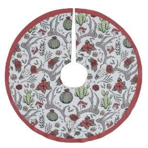 Bauernhof Weihnachten Blumentauber Schädel Antler Polyester Weihnachtsbaumdecke