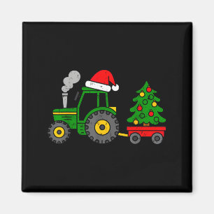 Bauernhof Weihnachten Traktor Baum Xmas LKW Jungen Magnet
