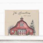 Bauernhof Weihnachten Weihnachten Holzkisten Schild<br><div class="desc">Dieses Boxschild zeichnet sich durch ein gemütliches Stalldesign auf einem neutralen beigen Hintergrund aus. Anpassen Sie dies einfach mithilfe der Personalisierungsfunktion. Ideal für Hochzeitsgeschenke,  Weihnachtsgeschenke oder Hauswärme.</div>