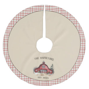 Bauernhof Weihnachten Weihnachten Polyester Weihnachtsbaumdecke