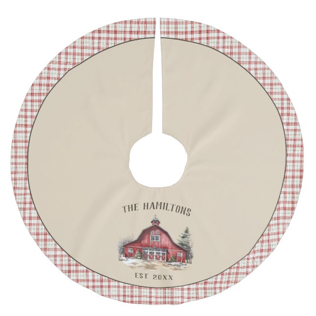 Bauernhof Weihnachten Weihnachten Polyester Weihnachtsbaumdecke (Vorderseite)
