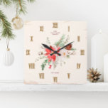 Bauernhof Weihnachten Winter Poinsettia Rustikal Quadratische Wanduhr<br><div class="desc">Die Vintage Wintermaueruhr auf dem begehrten Winterplatz - eine einzigartige Mischung aus zeitlosem Charme und rustikaler Eleganz, perfekt um Ihre Urlaubsstimmung zu vereinen. Dieses quadratische Uhrwerk ist mit einem Vintagen, bedrückten Anstrich geschmückt und schafft in jedem Zimmer ein Vintag inspiriert Ambiente. Delikate Aquarelltafeln, Kiefern und Wintergärten verleihen dieser Uhr eine...</div>