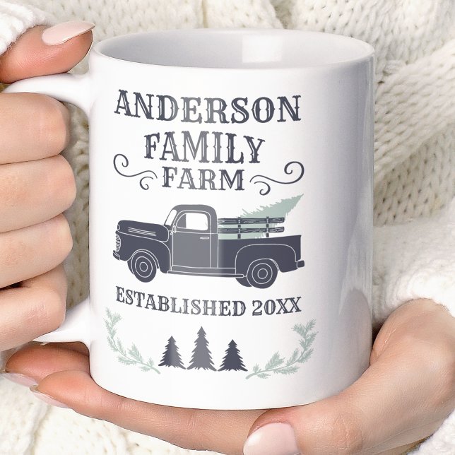 Bauernhof Weihnachtsbaum Familienfarm Personalisie Kaffeetasse (Von Creator hochgeladen)