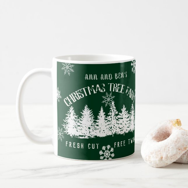 Bauernhof Weihnachtsbaum Farm Custom Family Kaffeetasse (Mit Donut)