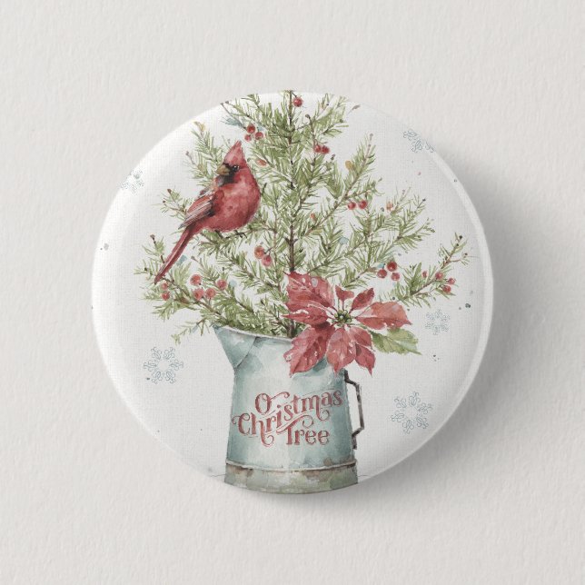 Bauernhof Weihnachtsbaum mit Kardinal Button (Vorderseite)